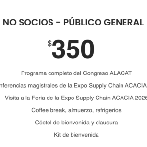 Entrada Congreso ALACAT 2026_No socios / Publico general