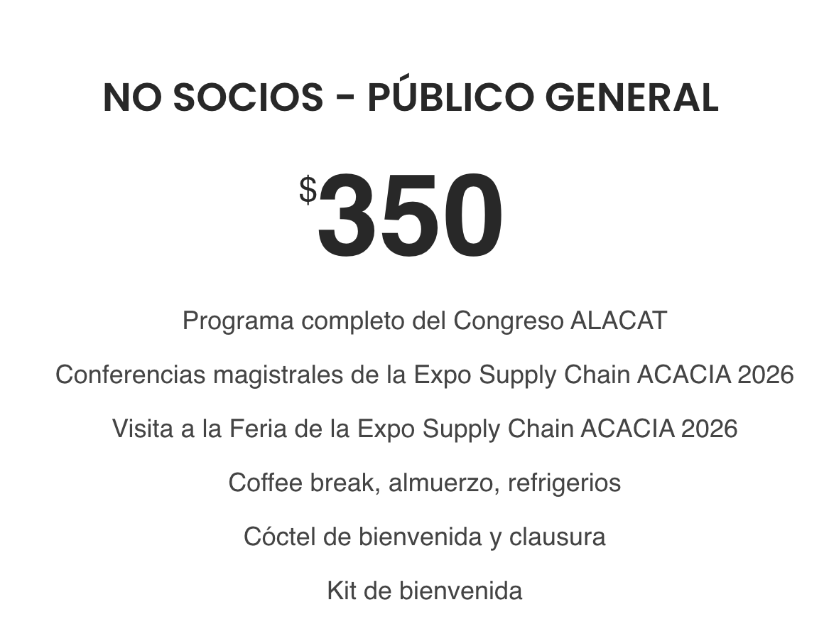 Entrada Congreso ALACAT 2026_No socios / Publico general